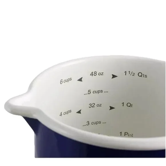 WW Gibson Weight Watchers 6 Cup Enamel-on-Steel Pour&Store Measuring Cup W/Lid - Picture 5 of 8